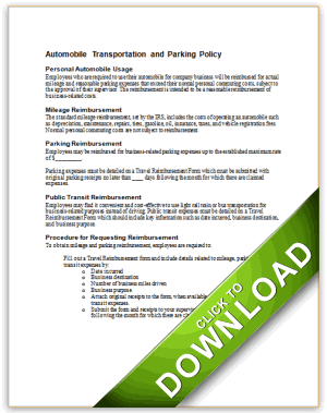 Parking/Public Transportation Reimbursement Policy